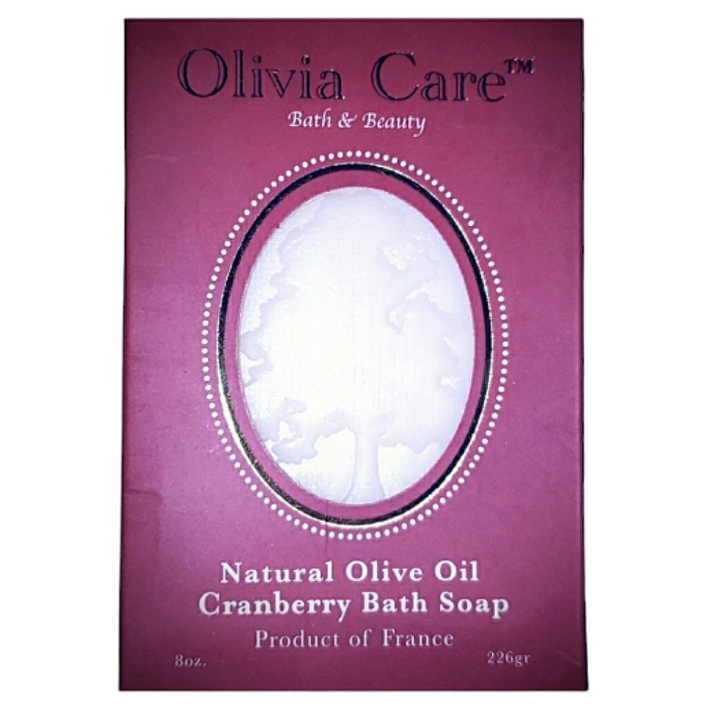 Olivia Care Natural Organic Olive Oil Cranberry Bath Soap 3oz Aromatherapy NWT